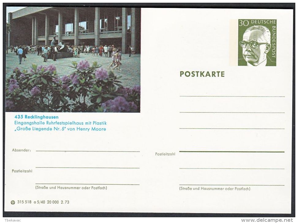 Germany 1973, Illustrated Postal Stationery "Recklinghausen", Ref.bbzg - Cartes Postales Illustrées - Neuves