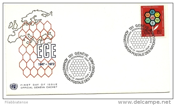 1972 - Nazioni Unite - Ginevra - 27 C.E.E. Fdc, - EU-Organe