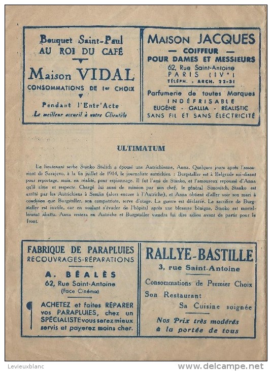 Cinéma/ Théatres Gaumont Aubert/Cinéma Saint Paul/ "Le Capitaine Pirate"/"Ultimatum"/ Eric Von Stroheim/1939   CIN25 - Programma's