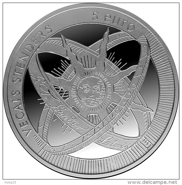 5 EURO 2014 Latvia Old Stenders Silver Coin The Sun, The Earth, The Time -proof - Latvia