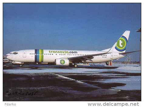 Aerei Aircraft TRANSAVIA .COM B737-8K2 PH-HZE  Aviation Avion Aiplane PRAGUE - 1946-....: Moderne