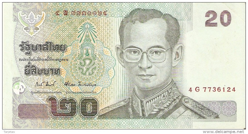 BILLETE DE TAILANDIA DE 20 BAHT   (BANKNOTE) - Tailandia