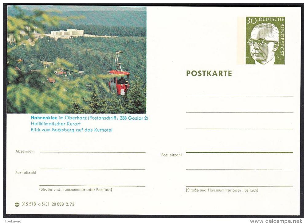 Germany 1973, Illustrated Postal Stationery "Clausthal In The Oberharz", Ref.bbzg - Geïllustreerde Postkaarten - Ongebruikt