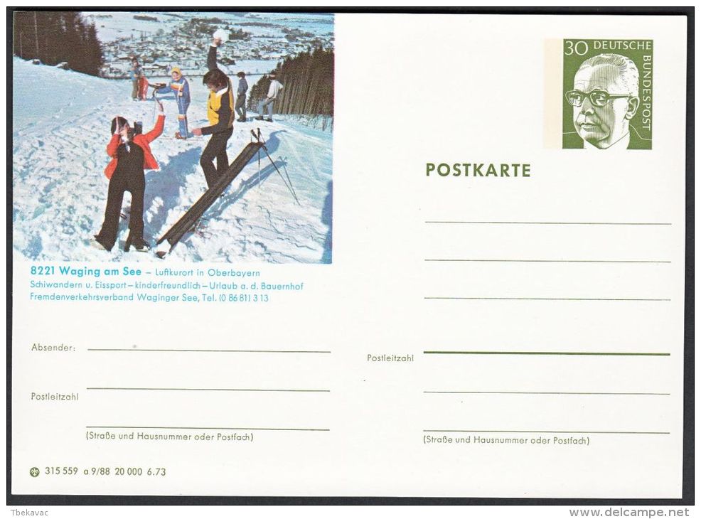 Germany 1973, Illustrated Postal Stationery "Waging", Ref.bbzg - Cartoline Illustrate - Nuovi