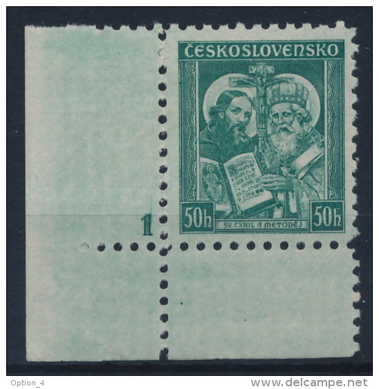 *Czechoslovakia 1935 Mi 339 Plate Planche Platte "1" Kyrill Method MH - Nuovi