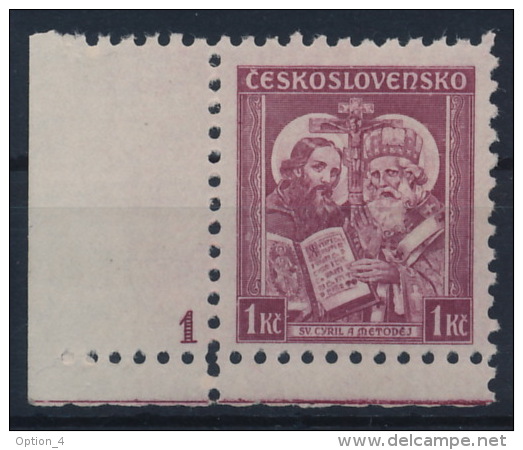 *Czechoslovakia 1935 Mi 340 Plate Planche Platte "1" Kyrill Method MH - Nuovi