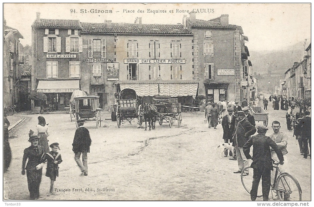 SAINT GIRONS - 09 - La Place Des Esquives Et Route D'AULUS - ENCH - - Saint Girons