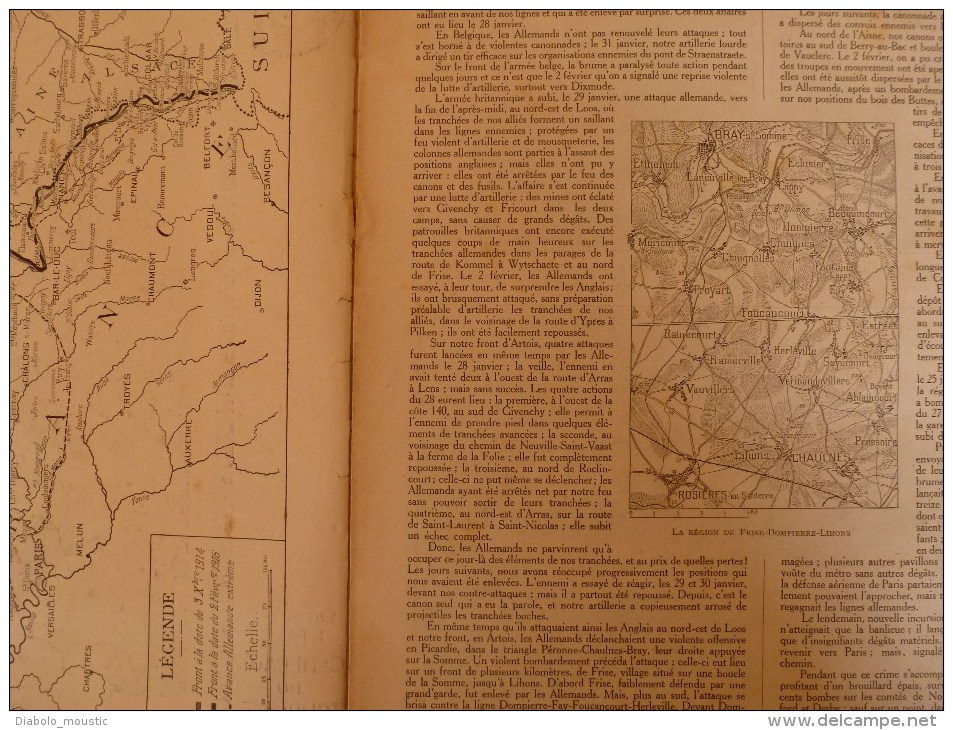 1916 LPDF: Le RAPIDE De CALAIS Déraille; Frise-Dompière-Lihons;Karasouli;Dogandjé;BELGIQUE; Zeppelins Bombardent PARIS.. - Francese