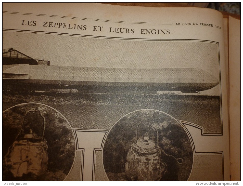 1916 LPDF: Le RAPIDE de CALAIS déraille; Frise-Dompière-Lihons;Karasouli;Dogandjé;BELGIQUE; Zeppelins bombardent PARIS..