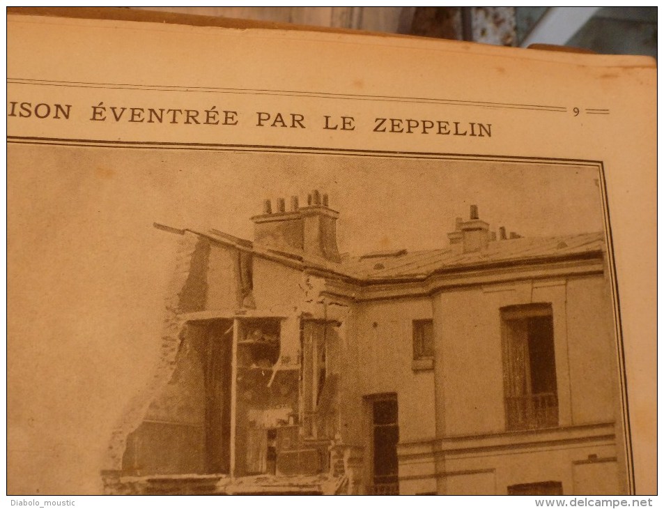 1916 LPDF: Le RAPIDE de CALAIS déraille; Frise-Dompière-Lihons;Karasouli;Dogandjé;BELGIQUE; Zeppelins bombardent PARIS..