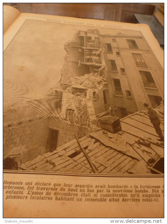 1916 LPDF: Le RAPIDE de CALAIS déraille; Frise-Dompière-Lihons;Karasouli;Dogandjé;BELGIQUE; Zeppelins bombardent PARIS..