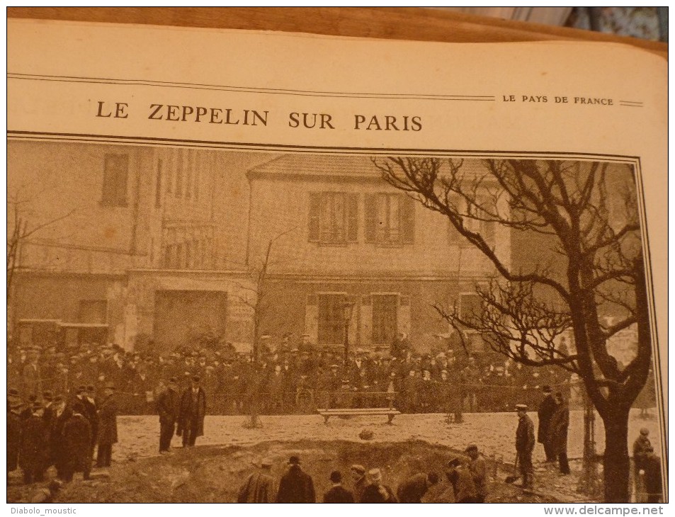 1916 LPDF: Le RAPIDE de CALAIS déraille; Frise-Dompière-Lihons;Karasouli;Dogandjé;BELGIQUE; Zeppelins bombardent PARIS..