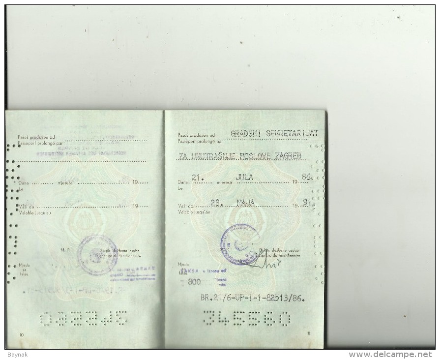 PM73  --  SFR YUGOSLAVIA  ---  PASSPORT   --   1984    --  HEATHROW AIRPORT LONDON, ITALIA, AUSTRIA  --  GENTLEMAN