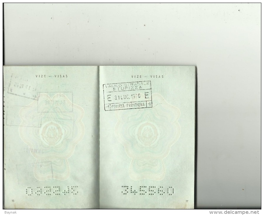 PM73  --  SFR YUGOSLAVIA  ---  PASSPORT   --   1984    --  HEATHROW AIRPORT LONDON, ITALIA, AUSTRIA  --  GENTLEMAN