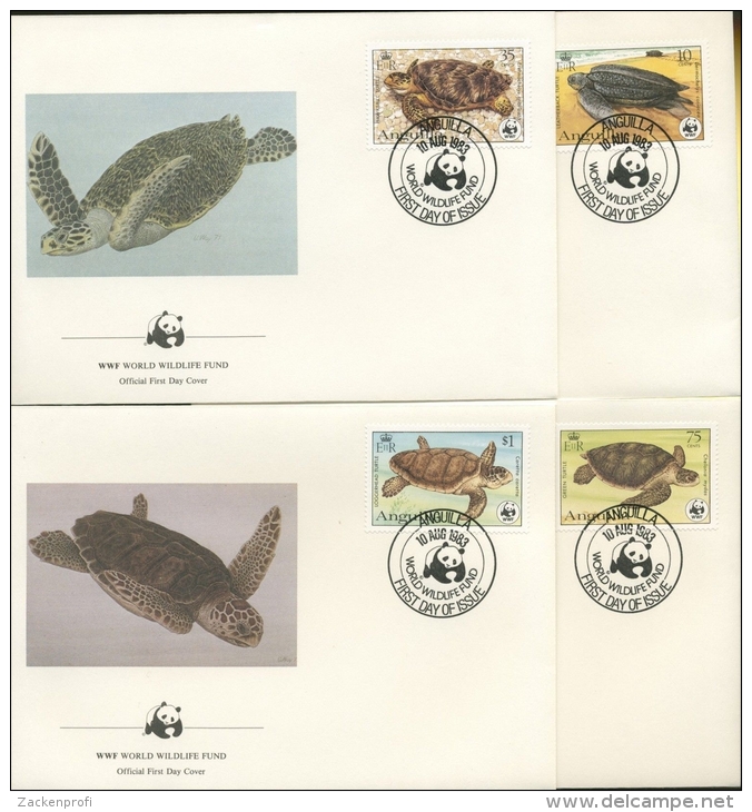 Anguilla 1983 WWF Schilkröten 541/44 FDC (R2294) - Anguilla (1968-...)