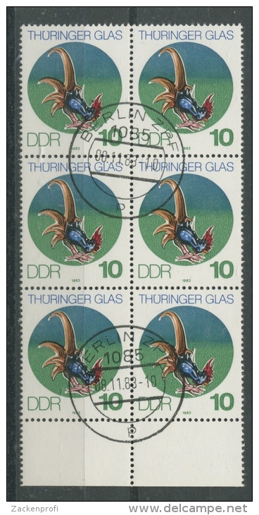 DDR 1983 Thüringer Glas 2835 Mit Plattenfehler F 38 Gestempelt (R3910) - Abarten Und Kuriositäten