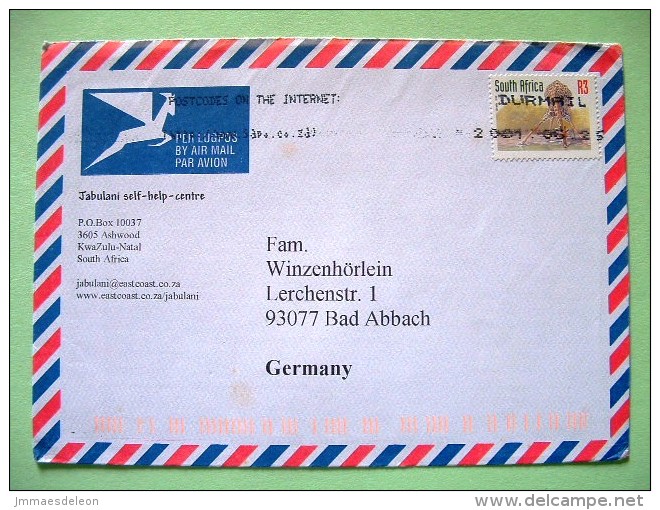 South Africa 2001 Cover To Germany - Giraffe - Lettres & Documents