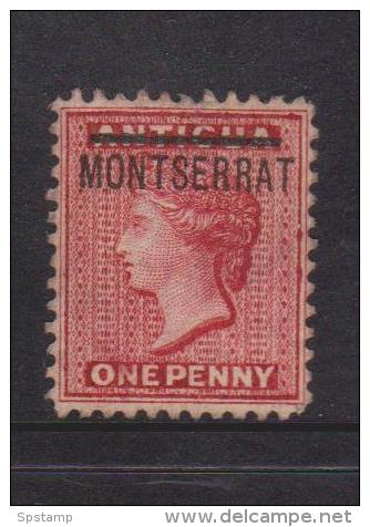 Montserrat 1884 1d Red Overprint On Antigua Unused - Montserrat