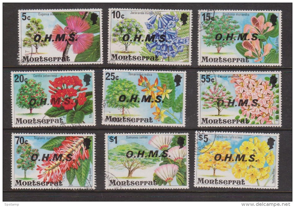 Montserrat 1976 Flowering Tree Officials Short Set Of 9 To $ 5 VFU - Montserrat