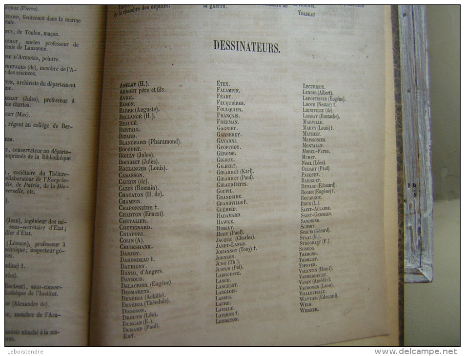 LE MAGAZIN PITTORESQUE TABLE ALPHABETIQUE ET METHODIQUE  1833 - 1852  SUIVIE DE LA LISTE DES REDACTEURS DES DESSINATEURS