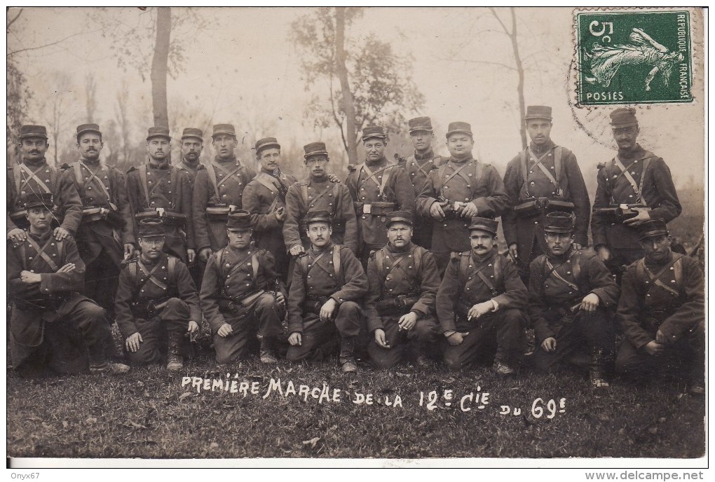 Carte Postale Photo Militaire Français Manoeuvre Marche 69 ème Régiment De La 12 Compagnie De NANCY (Meurthe Et Moelle) - Manöver