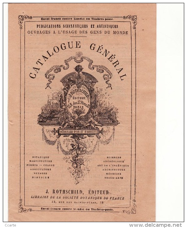 PARIS (75006) / PUBLICITES / CATALOGUES / Catalogue Général J.ROTHSCHILD Editeurs 13,rue Des St-Pères - Pubblicitari