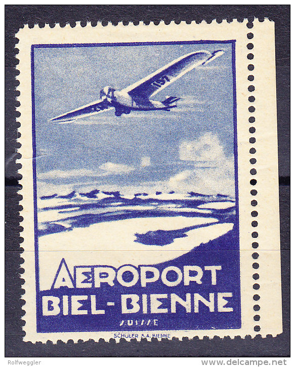 Flugpostvignette Aéroport Biel-Bienne ** - Autres & Non Classés