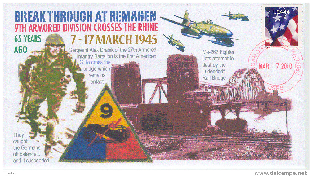 VERENIGDE STATEN VAN AMERIKA- FIRST DAY COVER- WORLD WAR II- BATTLE AT REMAGEN, GERMANY. - WW2