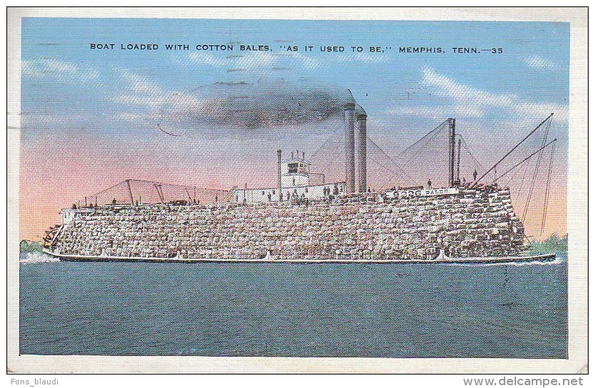 Boat Loaded With Cotton Bales - As It Used To Be - Memphis - FRANCO DE PORT - Memphis