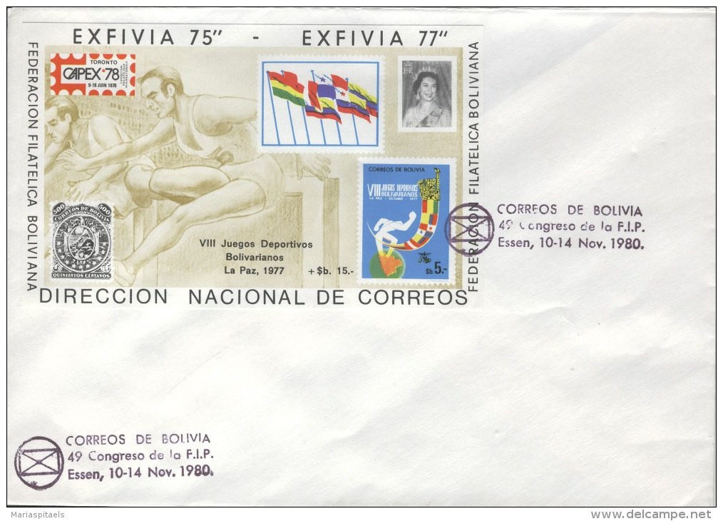 Bolivia 1980 Philatelic Cover ESSEN FIP 49th FIP Congress - Bolivien