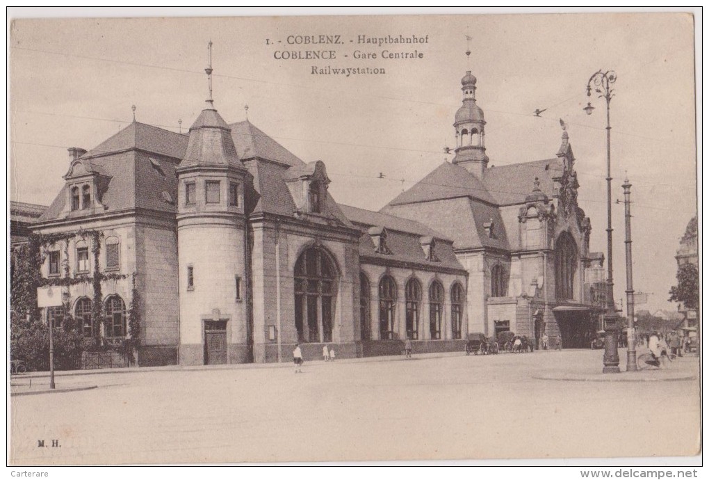 Cpa,1900,allemagne,coblen Ce,koblenz,hauptahnhof,co Blence  Prés De Bonn,la Gare Centrale,railwaystation,r Are - Koblenz