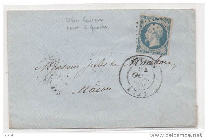 MEUDON - Enveloppe Avec Cachet De Cire -  PC 1979 Sur Yvert 14 F (Indice 3) Adressée A MACON (71)   (71196) - 1849-1876: Période Classique