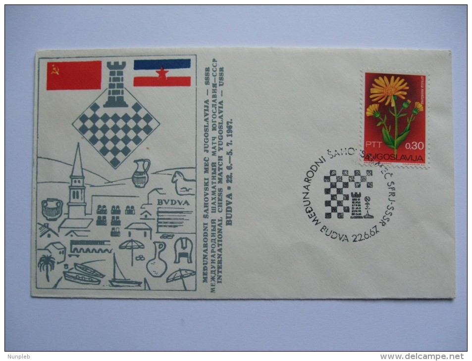 YUGOSLAVIA 1967 COVER MEDUNARODNI SAHOVSKI MEC BUDVA - Storia Postale