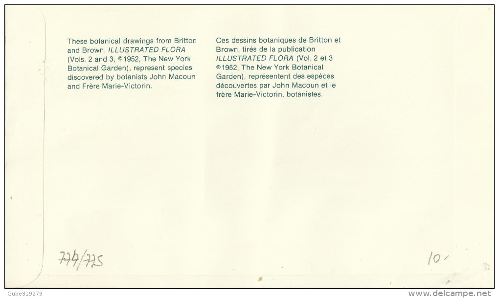 CANADA 1981 - FDC: BOTANISTS :J.MACOUN - FRERE MARIE-VICTORINI (FLORA) W  2 STS OF 17 C POSTM OTTAWA JUL 22, 1981 RECA21 - 1981-1990