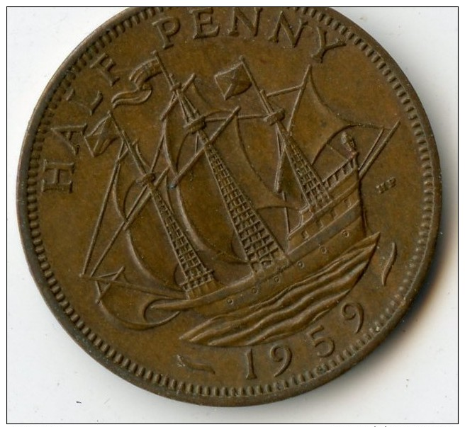 Great Britain Half Penny 1959 - C. 1/2 Penny