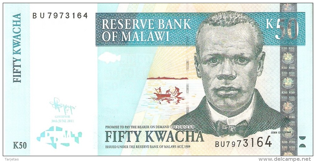 BILLETE DE MALAWI DE 50 KWACHA DEL AÑO 2011 (BANKNOTE) SIN CIRCULAR-UNCIRCULATED - Malawi
