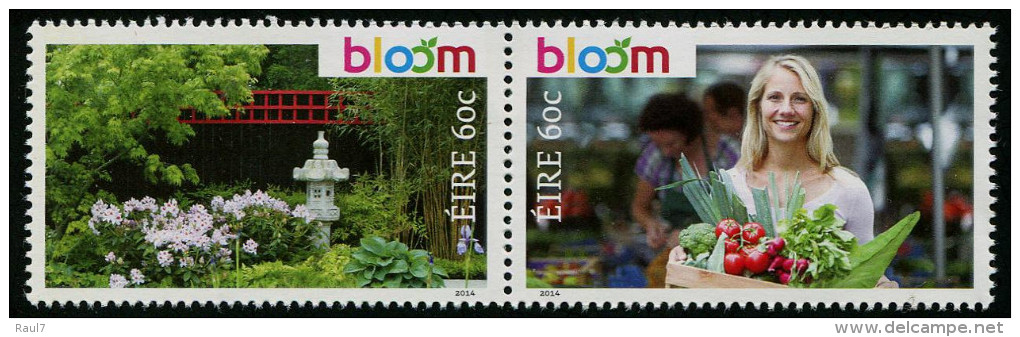 Irlande - 2014 - Fleurs, Jardin Phoenix De Dublin - 2 Val Neuf // Mnh - Unused Stamps