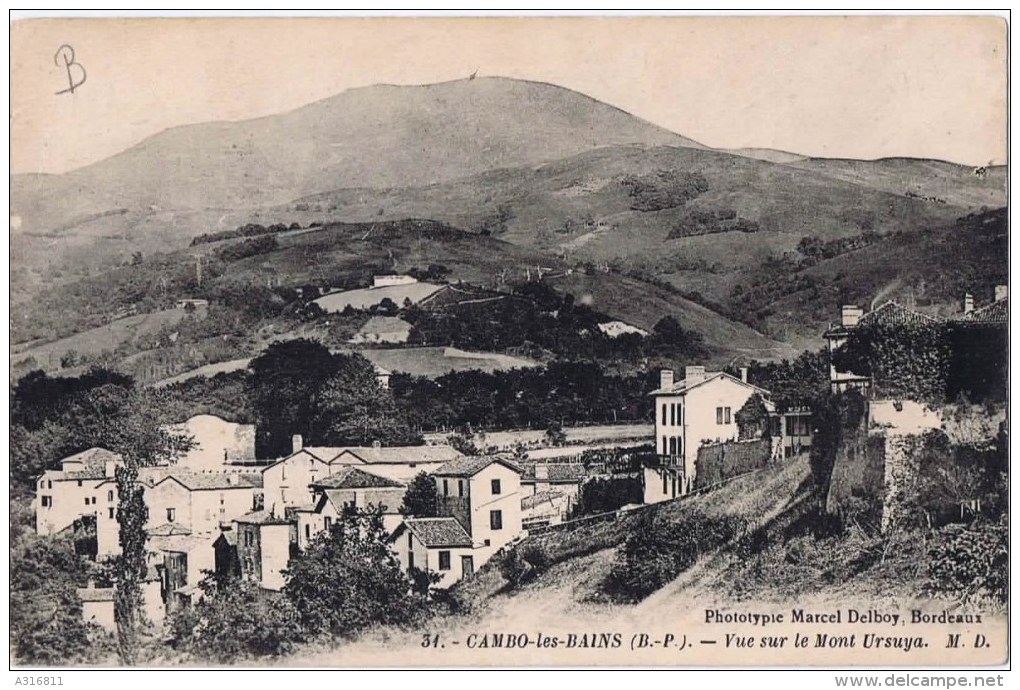 Cpa  No 34  CAMBO LES BAINS Vue Sur Le Mont Ursuya - Cambo-les-Bains