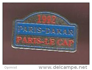 37019-Pin's.Rallye Automobile.Paris Dakar.le Cap.signé A.B. - Rallye