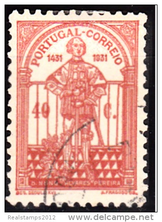 PORTUGAL-1931,  5.º Centenário Da Morte De D. Nuno Álvares Pereira  40 C.   (o)  Afinsa  Nº 539 - Usado