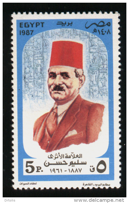 EGYPT / 1987 / SELIM HASSAN ; (1887-1961),ARCHAEOLOGIST & EGYPTOLOGIST / HIEROGLYPHICS / MNH / VF . - Unused Stamps