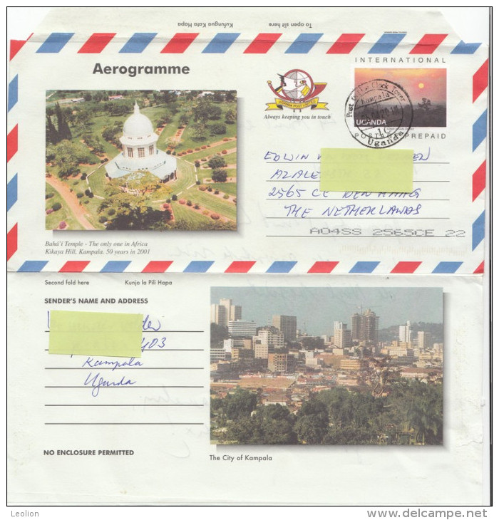 UGANDA Aerogramme Postally Used To The Netherlands OEGANDA - Uganda (1962-...)