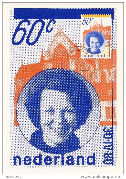 Maximumkaart NVPH Nr. 1200 (1980, Inhuldiging Koningin Beatrix) - Maximumkaarten