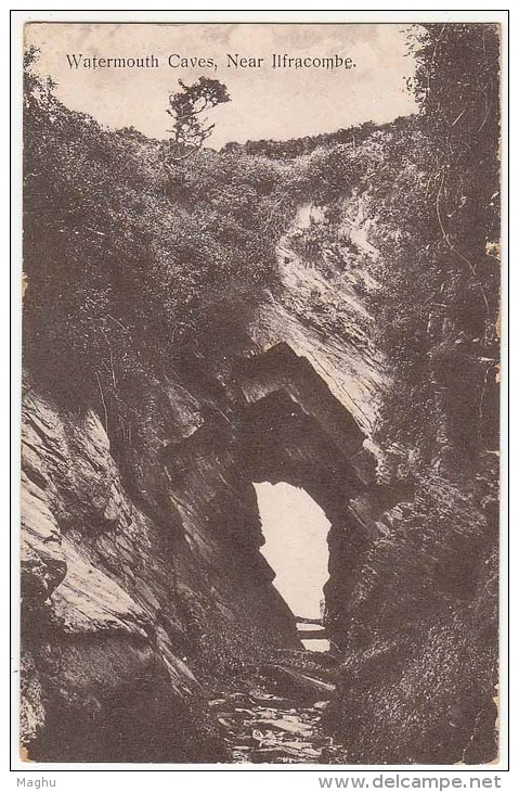 Watermouth Caves, Near Ilfracombe, Used Postcard 1923, Chronicle Series, - Ilfracombe