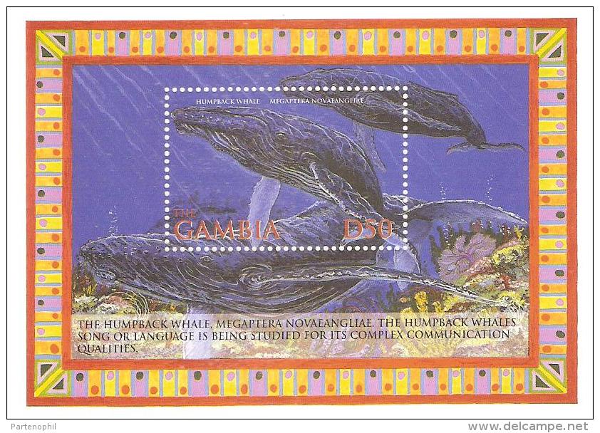 GAMBIA FOGLIETT NUOVO BALENA WHALES SHEET MNH - Baleines