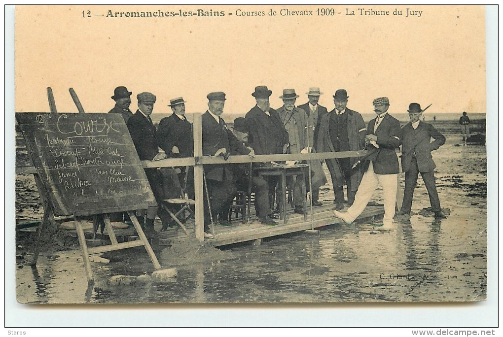 ARROMANCHES-LES-BAINS - Courses De Chevaux 1909 - La Tribune Du Jury - Arromanches