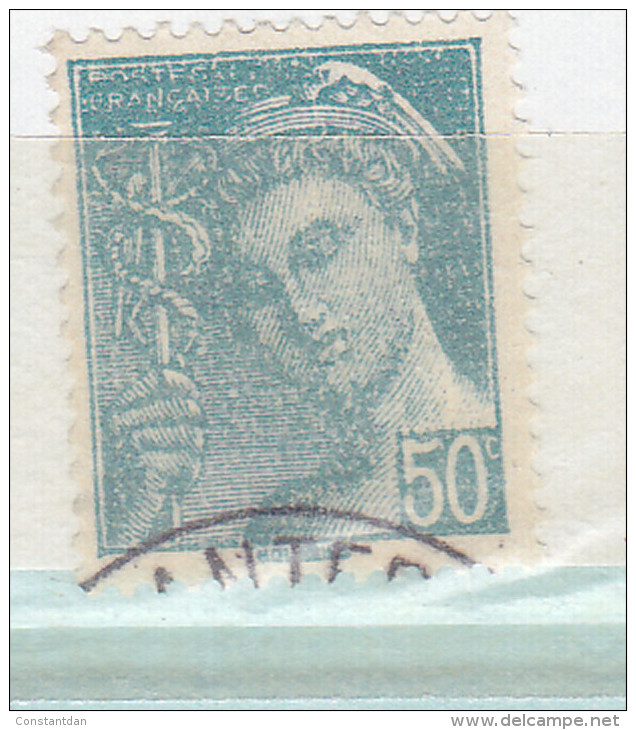 FRANCE N°549 50C TURQUOISE TYPE MERCURE PAPIER JAPON  OBL - Used Stamps