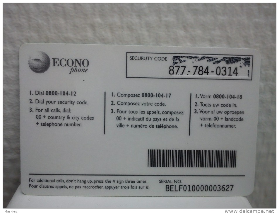 Prepaidcard Econe With Barcode 2 Photo´s Used Rare - [2] Prepaid & Refill Cards