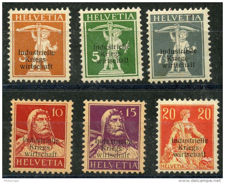 Suisse Timbre De Service (1918) N 1 à 6 * (charniere) - Service