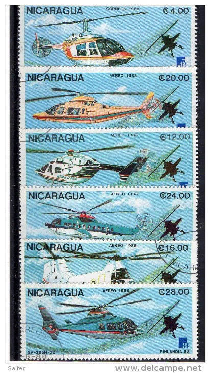 NICARAGUA  1988  ELICOTTERI CIVILI Usato / Used - Hubschrauber